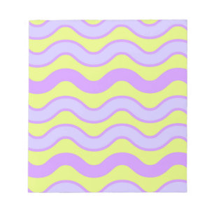 Lila Limette Groovy Streifen Minimalistischer Früh Notizblock