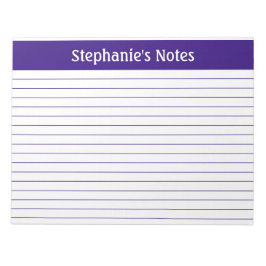 Lila Lined 11 x 8,5 Landschaft Personalisiert Notizblock