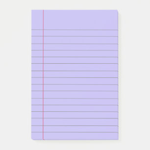 Lila Lined School Notebook-Post-it N Post-it Klebezettel