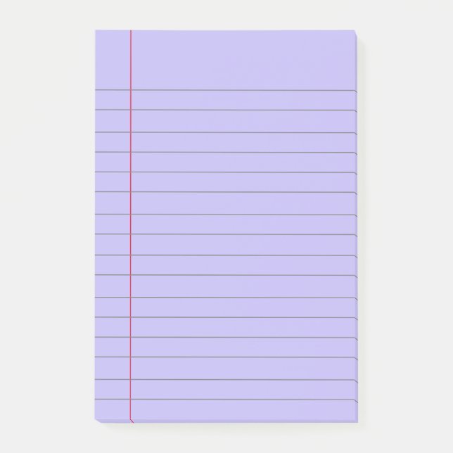 Lila Lined School Notebook-Post-it N Post-it Klebezettel (Vorderseite)