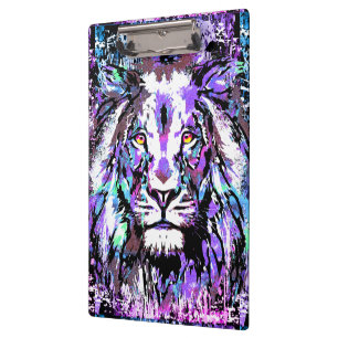 Lila Lion Clipboard - Wildlife Big Cats Artwork Klemmbrett