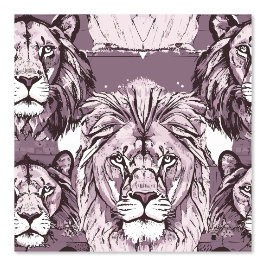 Lila Lion Heads Tapete
