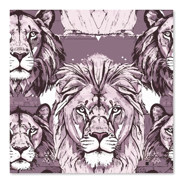 Lila Lion Heads Tapete (Vorderseite)