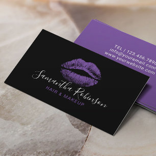 Lila Lippen Makeup Artist & Hair Stylistin Salon Visitenkarte