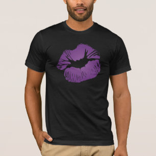 Lila Lippen T-Shirt