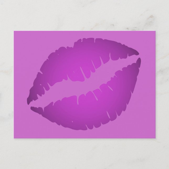 Lila Lipstick Postkarte (Vorderseite)