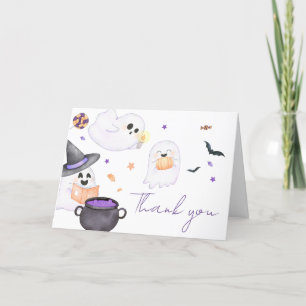 Lila Little Boo Halloween Kinderdusche Dankeskarte