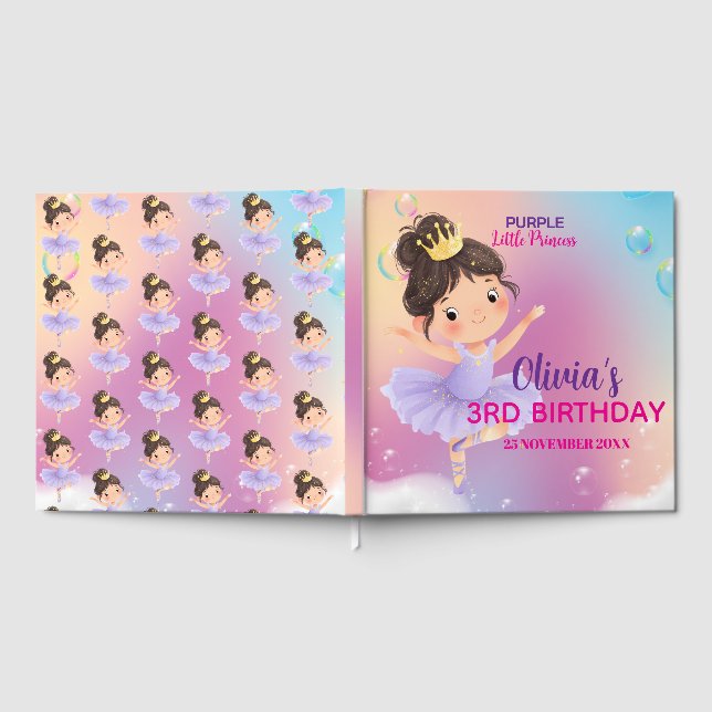 Lila Little Princess Ball Gästebuch (Voll)