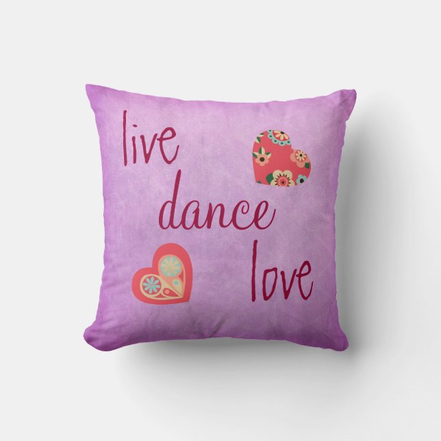 Lila Live-Liebe-Dance-Throw-Kissen Kissen (Vorderseite)