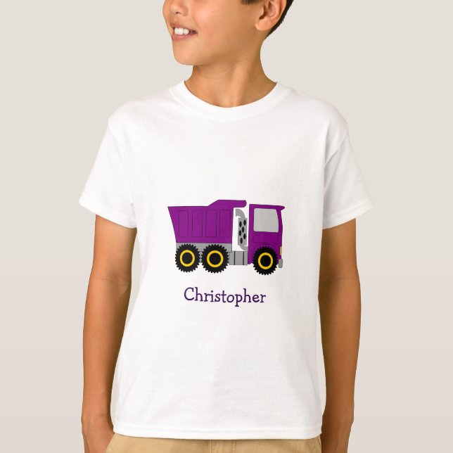 Lila LKW-Design Personalisiert T-Shirt (Vorderseite)