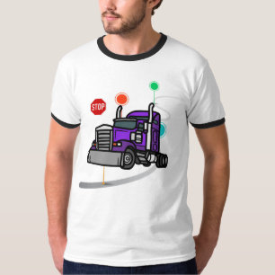 Lila-LKW-Verkehrsnavigationslogistik T-Shirt