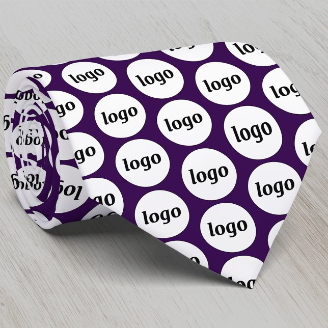 Lila Logo-Geschäftsmodell Krawatte (Simple logo pattern business promotional dark purple neck tie)