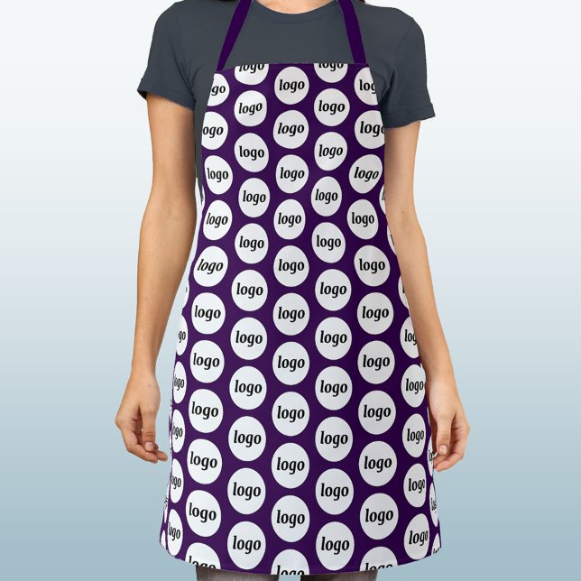 Lila Logo-Muster Schürze (Simple logo pattern business promotional dark purple apron)
