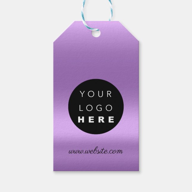 Lila Logo-Produkt für Unternehmen Geschenkanhänger (Vorderseite)