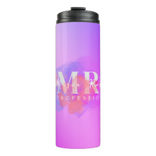 Lila Logo-Rose für Wasserfarben Lila Rauch Thermosbecher