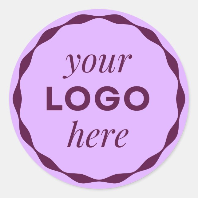 Lila Logo-Scallop-Circle-Aufkleber Runder Aufkleber (Vorderseite)