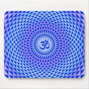 Lila Lotos-Blumen-Meditationsrad OM Mousepad
