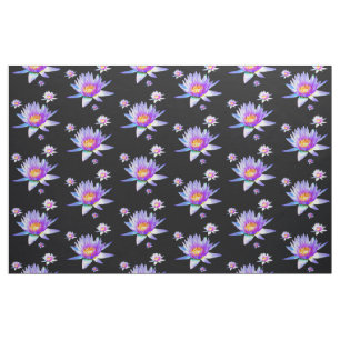 Lila Lotos-Blumen-Muster Stoff