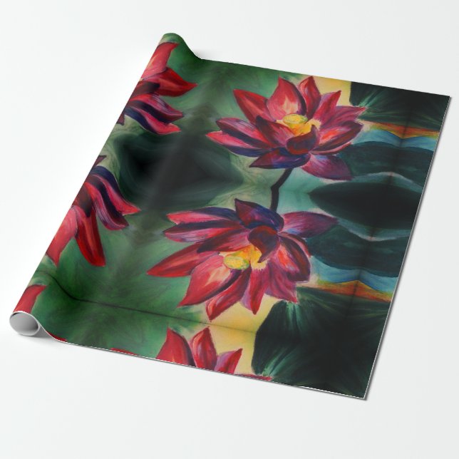 Lila Lotos-Mattverpackungs-Papier Geschenkpapier (Ungerollt)