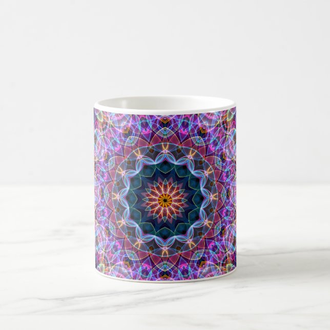 Lila Lotoskaleidoskop Kaffeetasse (Mittel)