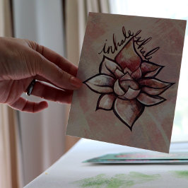 Lila Lotus Blume Blossom Lotus Blume Blüten Postkarte