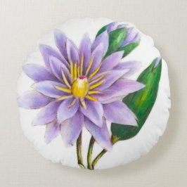 Lila Lotus-Blume Rundes Kissen