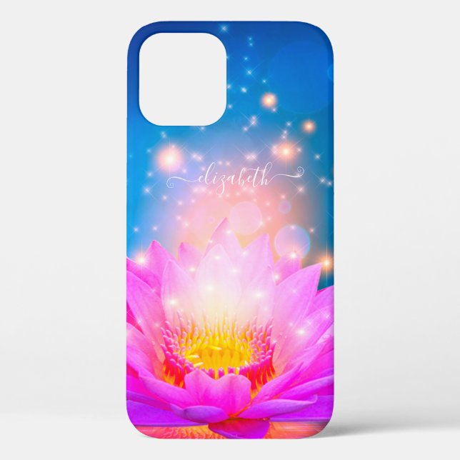 Lila Lotus-Blume, See, Blau, Zen Case-Mate iPhone Hülle (Rückseite)