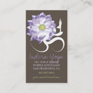Lila Lotus Blume Spirituelles Yoga Om Logo Symbol Visitenkarte