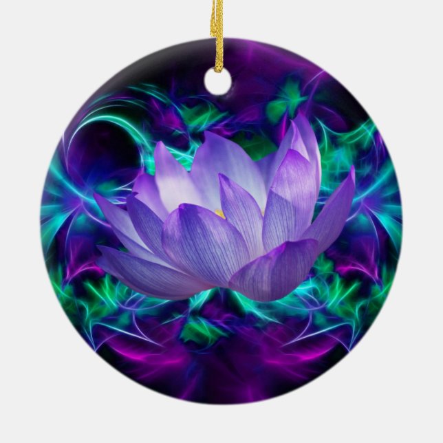 Lila Lotus-Blume und ihre Bedeutung Keramik Ornament (Hinten)