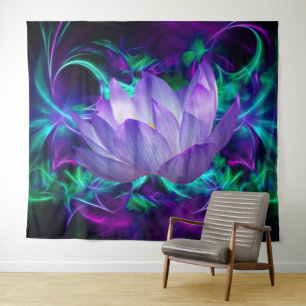 Lila Lotus-Blume Wandteppich
