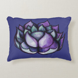 Lila Lotus Blume Wasserfarben Medizin Kunst, Dicht Dekokissen
