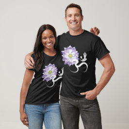 Lila Lotus Blume Yoga & Om/Om Zen Kalligraphie T-Shirt