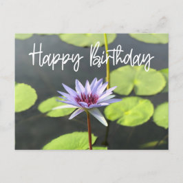 Lila Lotus im Teich Happy Birthday Postkarte