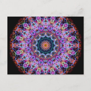 Lila Lotus kaleidoscope Postkarte