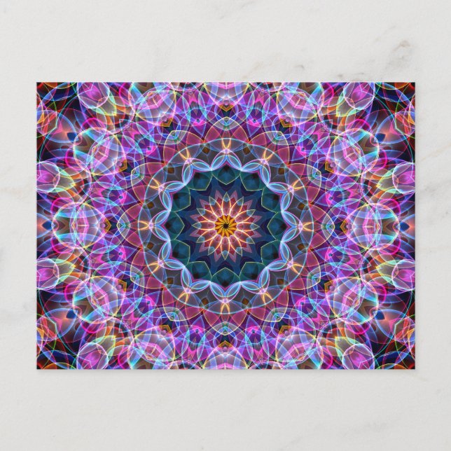 Lila Lotus kaleidoskop Postkarte (Vorderseite)