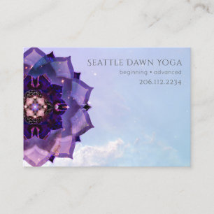Lila Lotus Mandala Moderner Yoga-Lehrer Visitenkarte