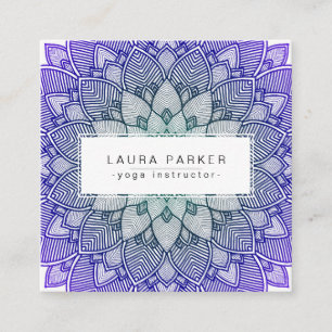 Lila Lotus Mandala Yoga Medizin Holistisch Quadratische Visitenkarte
