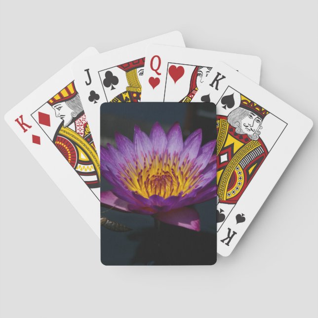 Lila Lotus Wasserlilie Spielkarten (Rückseite)