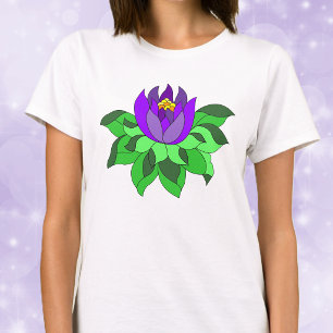 Lila Lotusblumen-Shirt T-Shirt