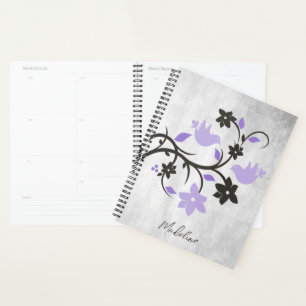 Lila Lovebirds Personalisierter Planer