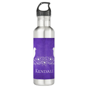 Lila Lovebirts Blumenstraube Wasser Flasche Edelstahlflasche