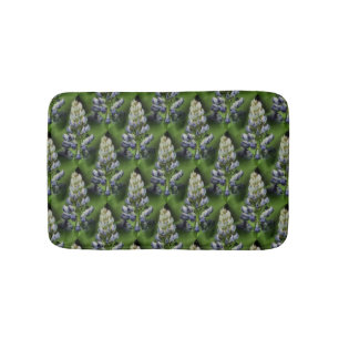 Lila Lupine-Blume Naturmuster Badematte