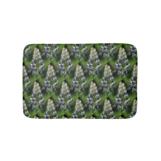 Lila Lupine-Blume Naturmuster Badematte (Vorderseite)