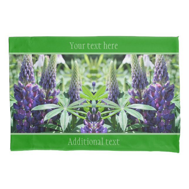Lila Lupine-Blume Personalisiert Kissenbezug (Vorderseite)