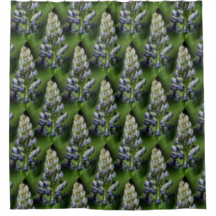 Lila Lupine Floral Nattern Muster Duschvorhang