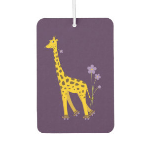 Lila lustige Rollen-Skaten-Giraffe Autolufterfrischer