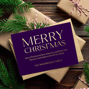 Lila Luxus Weihnachtskarte Elegantes Schriftart Fo Folien Feiertagskarte