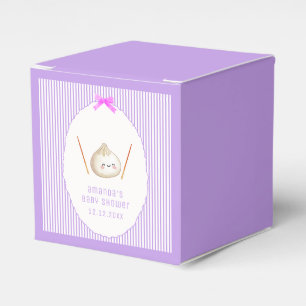 Lila Mädchen Bogen Asiatische Klöße Babyparty Geschenkschachtel