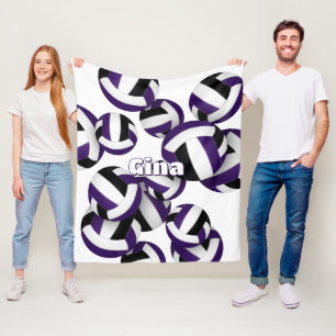 lila Mädchenvolleyball-Dekoration Fleecedecke