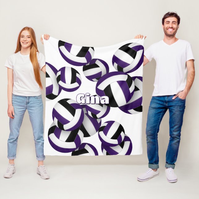 lila Mädchenvolleyball-Dekoration Fleecedecke (Beispiel)